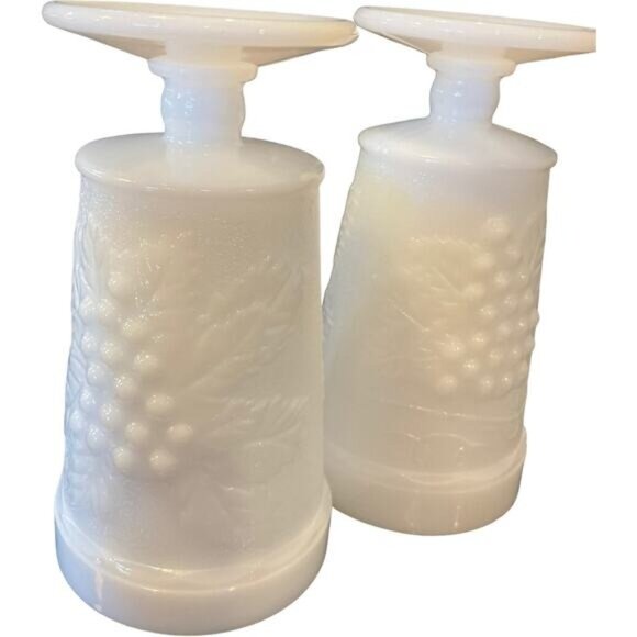 Vintage Grape Vine Pedestal Goblets Set of 2 6" Tall - Picture 2 of 6